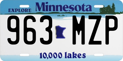 MN license plate 963MZP