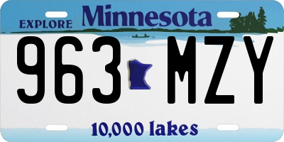 MN license plate 963MZY
