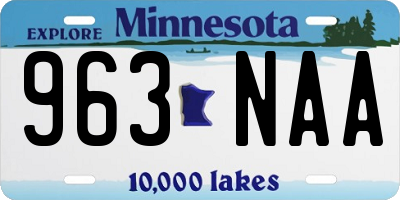 MN license plate 963NAA