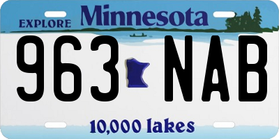 MN license plate 963NAB
