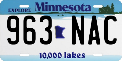 MN license plate 963NAC