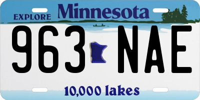 MN license plate 963NAE