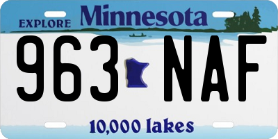 MN license plate 963NAF