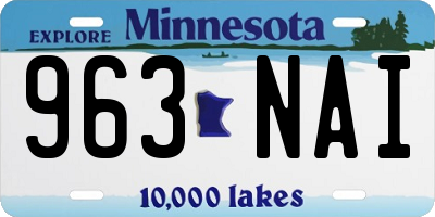 MN license plate 963NAI