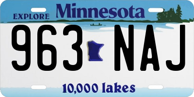 MN license plate 963NAJ