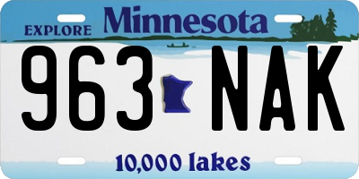 MN license plate 963NAK
