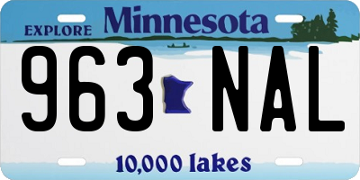 MN license plate 963NAL