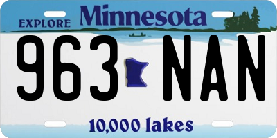 MN license plate 963NAN