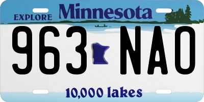 MN license plate 963NAO