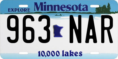 MN license plate 963NAR