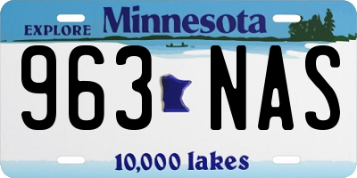 MN license plate 963NAS