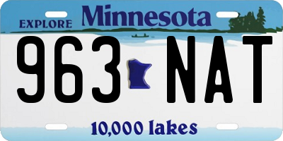 MN license plate 963NAT