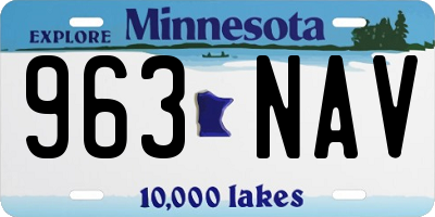 MN license plate 963NAV