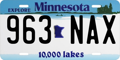 MN license plate 963NAX