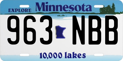 MN license plate 963NBB