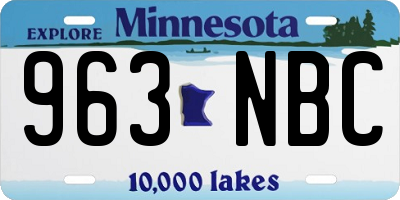 MN license plate 963NBC