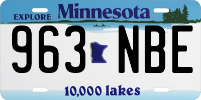 MN license plate 963NBE