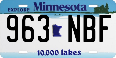 MN license plate 963NBF