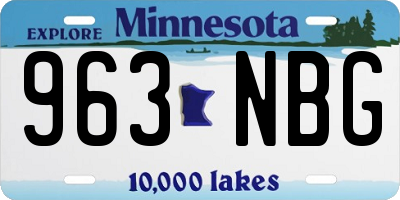 MN license plate 963NBG