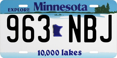 MN license plate 963NBJ
