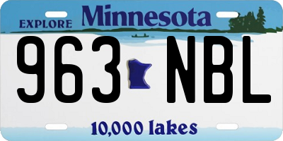 MN license plate 963NBL