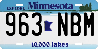 MN license plate 963NBM