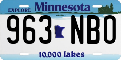 MN license plate 963NBO