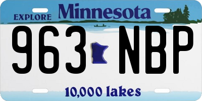 MN license plate 963NBP