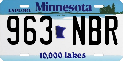 MN license plate 963NBR