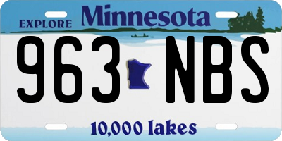 MN license plate 963NBS