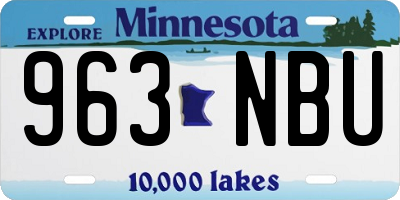 MN license plate 963NBU