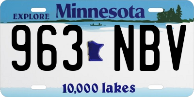 MN license plate 963NBV