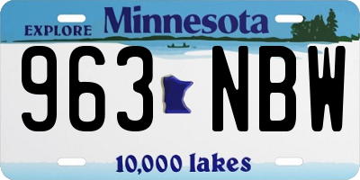 MN license plate 963NBW