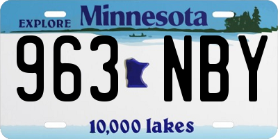 MN license plate 963NBY