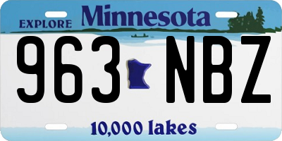 MN license plate 963NBZ