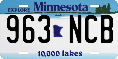 MN license plate 963NCB