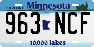 MN license plate 963NCF