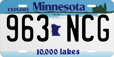 MN license plate 963NCG