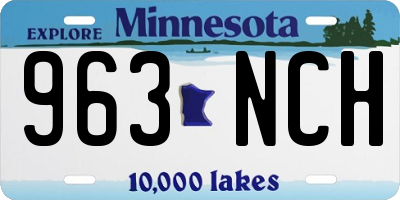 MN license plate 963NCH