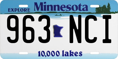 MN license plate 963NCI