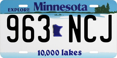 MN license plate 963NCJ