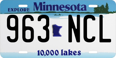 MN license plate 963NCL