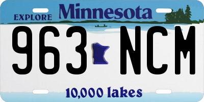 MN license plate 963NCM