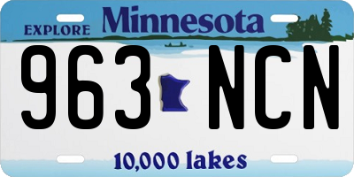 MN license plate 963NCN