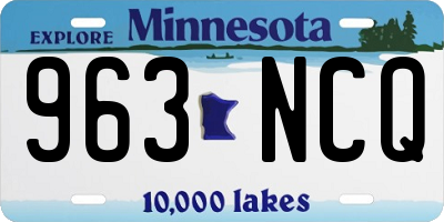 MN license plate 963NCQ