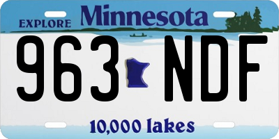 MN license plate 963NDF