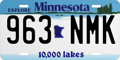 MN license plate 963NMK