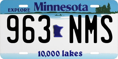 MN license plate 963NMS