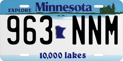 MN license plate 963NNM