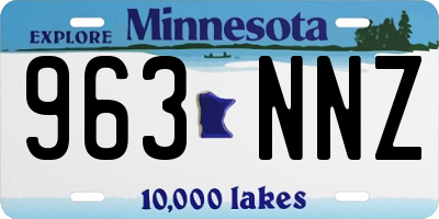 MN license plate 963NNZ